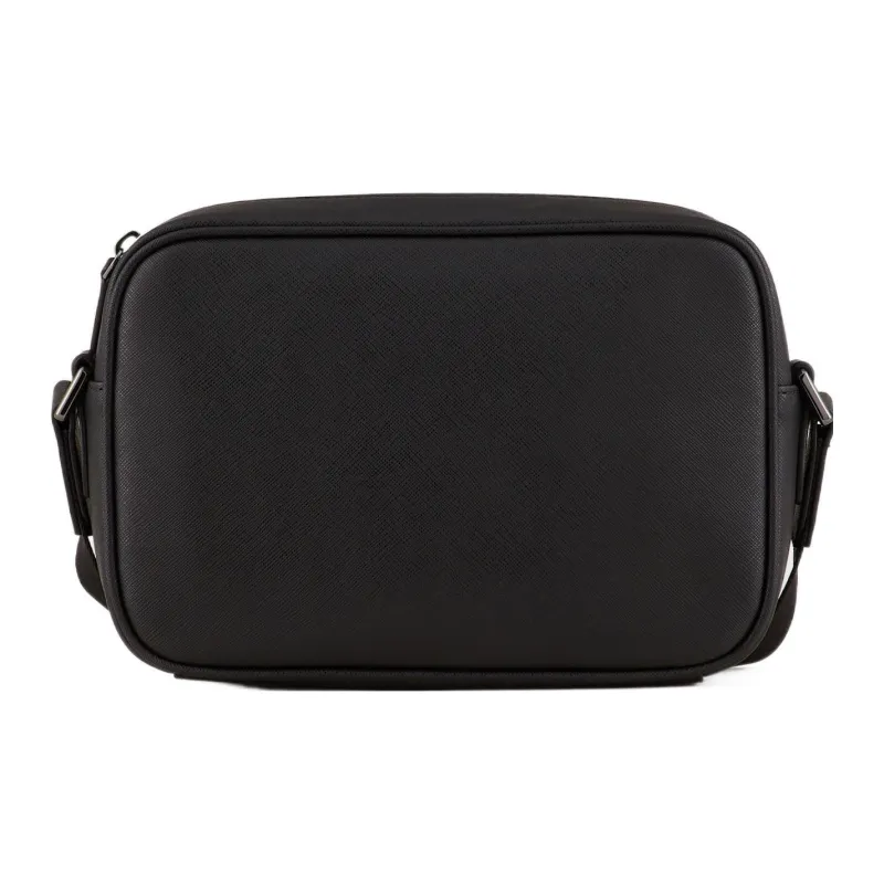 EMPORIO ARMANI Polyester Leather Crossbody Bag, Shoulder Bag Men's Black-2