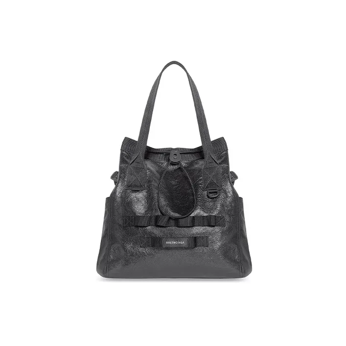 Balenciaga Army Fine Grained Sheepskin Tote Bag Shopping Bag Handbag Shoulder Bag Men's Dark Gray-0