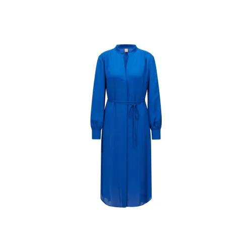 HUGO BOSS Long-Sleeved Dresses Women's Dark Blue