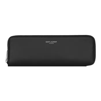 SAINT LAURENT Cow Leather Pen Pouch Storage Bag Men's Black