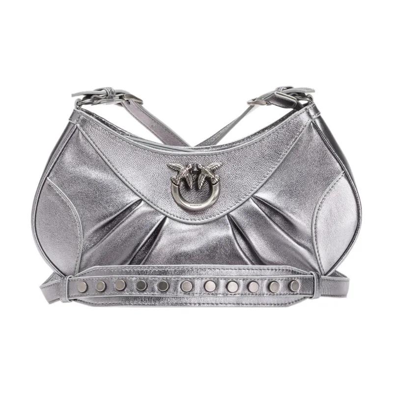 PINKO Nappa Leather With Sheepskin Shoulder Bag Crossbody Bag Mini Women's Silver-0