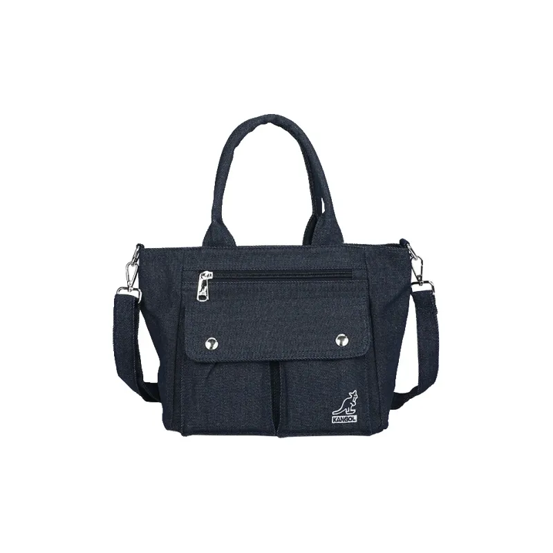 KANGOL Canvas Canvas Bag Dumpling Bag Crossbody Handbag Medium Size Women's Black-16
