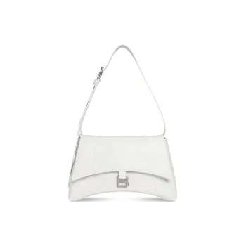 Balenciaga Downtown Cow Leather Handbag Shoulder Bag Women's White