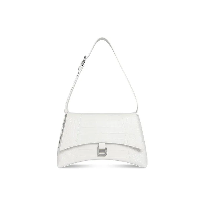 Balenciaga Downtown Cow Leather Handbag Shoulder Bag Women's White-0