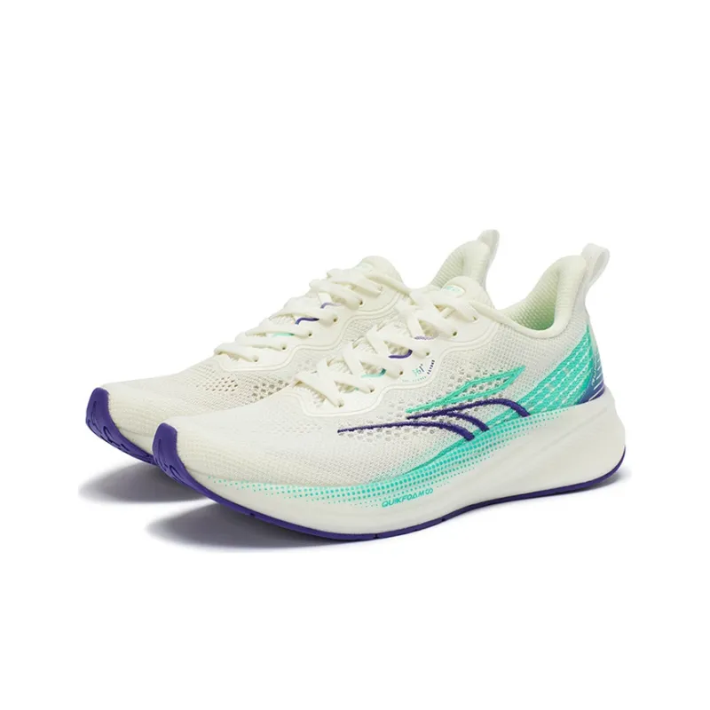 361° QU!KFOAM Anti Slip And Wear Resistant Breathable Low Top Running Shoes Men's White Green-2