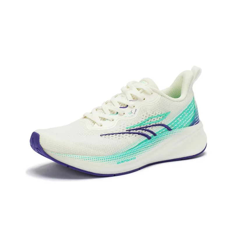 361° QU!KFOAM Anti Slip And Wear Resistant Breathable Low Top Running Shoes Men's White Green-1