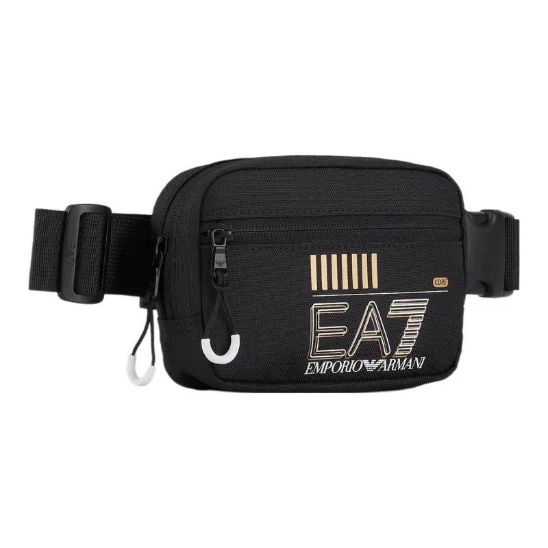 EMPORIO ARMANI Polyester One Shoulder Crossbody Fanny Pack Unisex Black-1