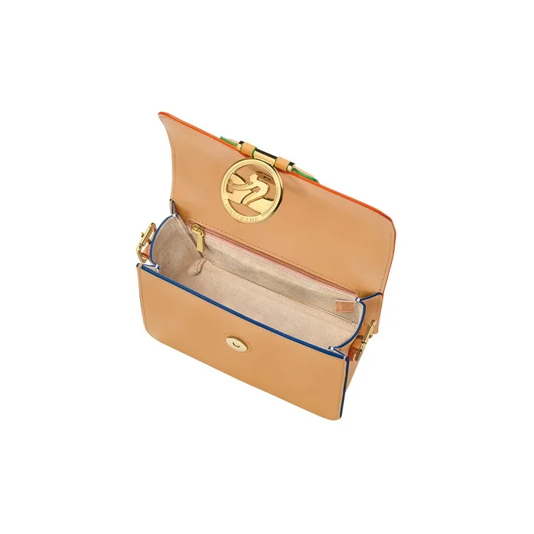 LONGCHAMP BOX-TROT Calfskin Small Square Bag Shoulder Bag Crossbody Bag Small Size Women's Sand White-3