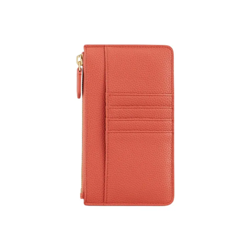 EMPORIO ARMANI Coated Canvas Clutch Wallet Women's Brick Red-1
