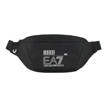 EMPORIO ARMANI Polyester One Shoulder Crossbody Fanny Pack Unisex Black
