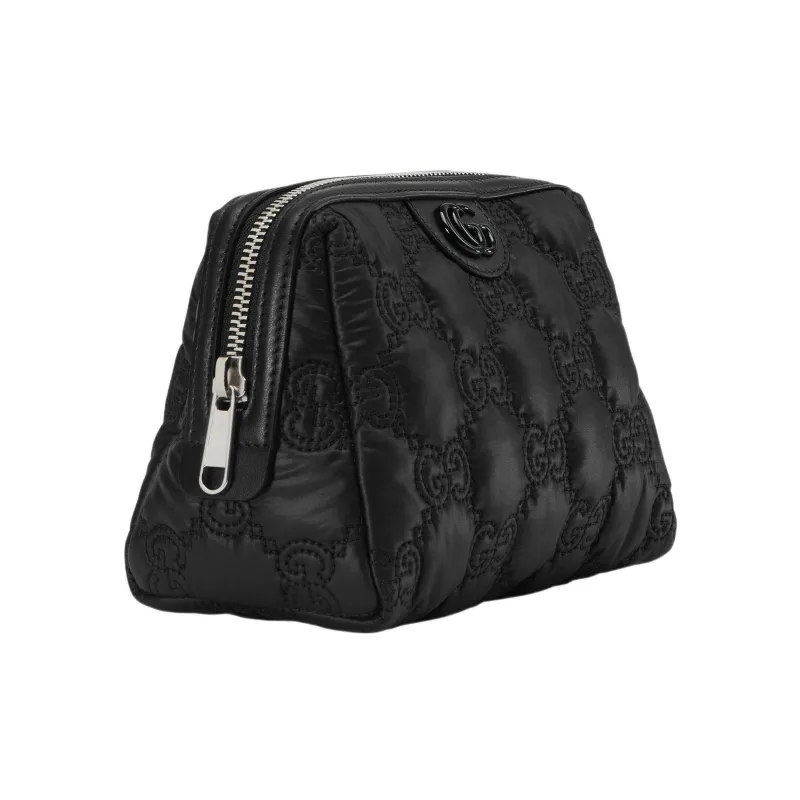 GUCCI GG Matelassé Leather Clutches Storage Bags Makeup Bag Small Size Women's Black-1