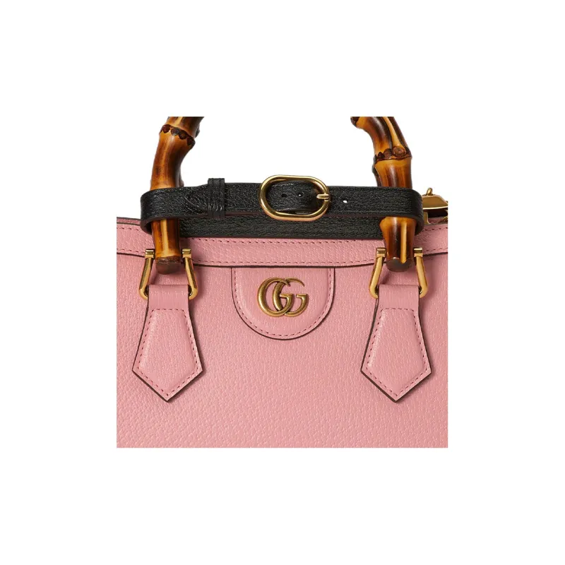GUCCI Diana Leather Portable Crossbody Bag Shoulder Bag Small Size Women's Pink-10