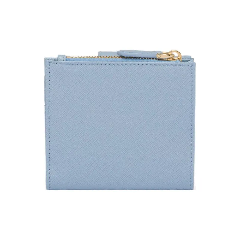 PRADA Saffiano Leather Wallet Small Size Women's Blue-2
