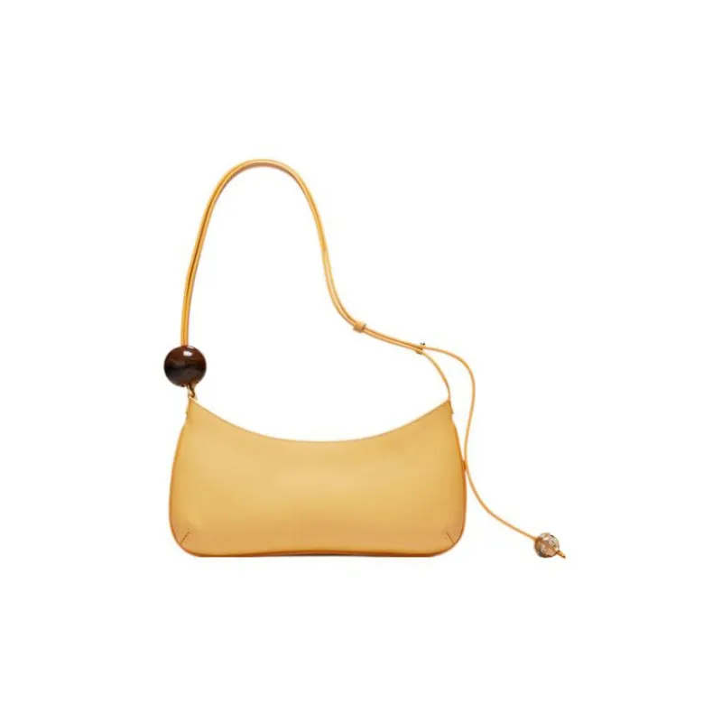 Jacquemus Cow Leather Handbag Shoulder Bag Women's Orange Yellow-3