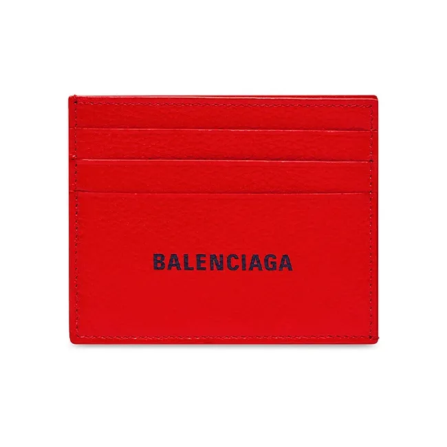 Balenciaga Grain Calfskin Card Holder Card Holder Men's Red-0