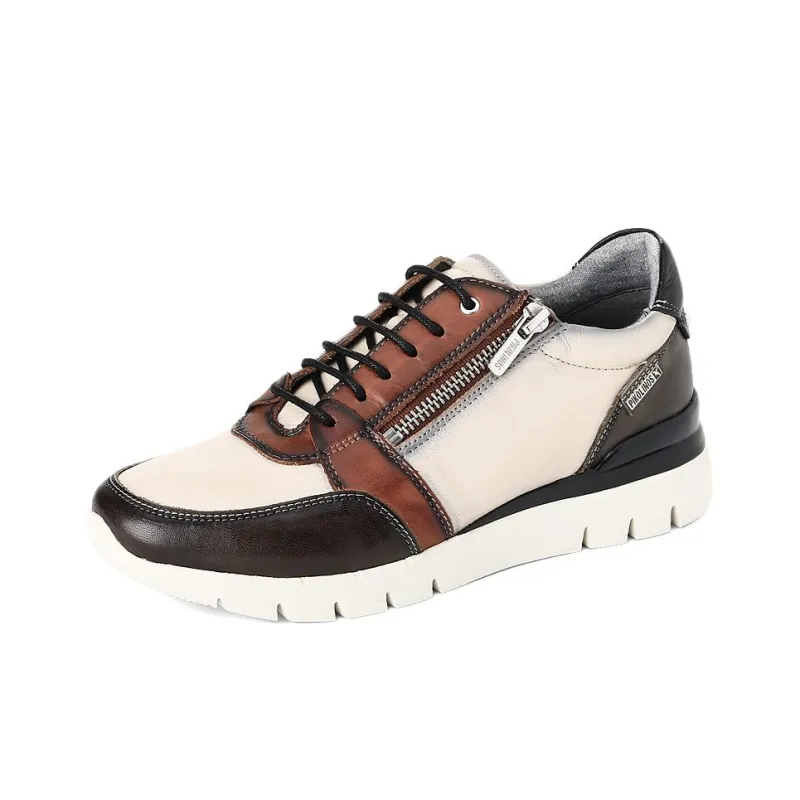 PIKOLINOS Casual Shoes Women's Low Top Amber/Moss Green/Ecru/Metal Gray-2