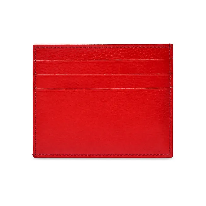 Balenciaga Grain Calfskin Card Holder Card Holder Men's Red-1