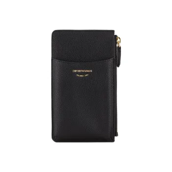 EMPORIO ARMANI Polyester Clutch Wallet Women's Black