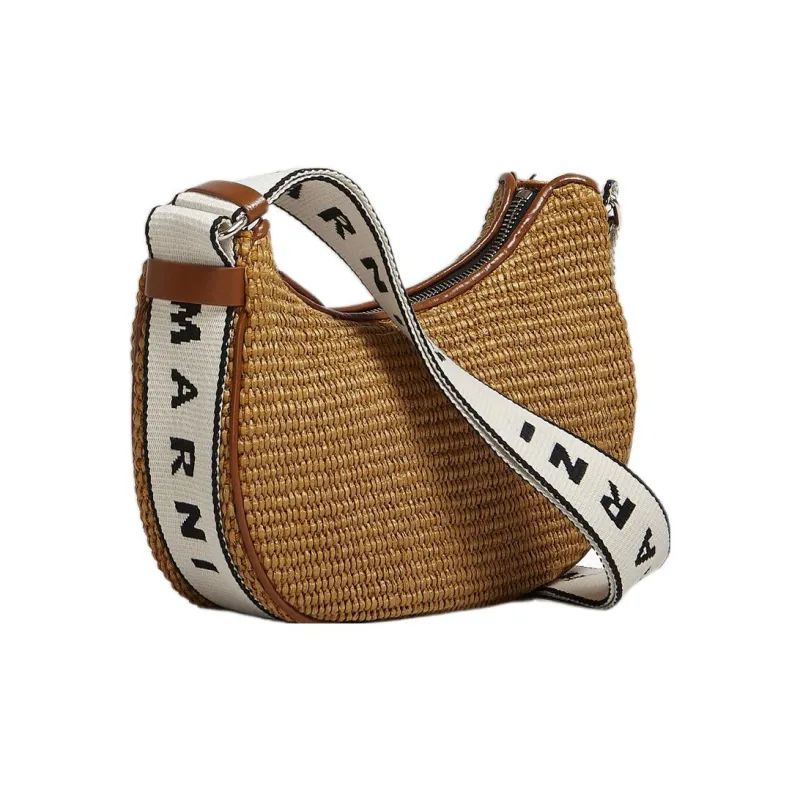 MARNI Polyamide Crossbody Bag, Shoulder Bag Men's Brown-1