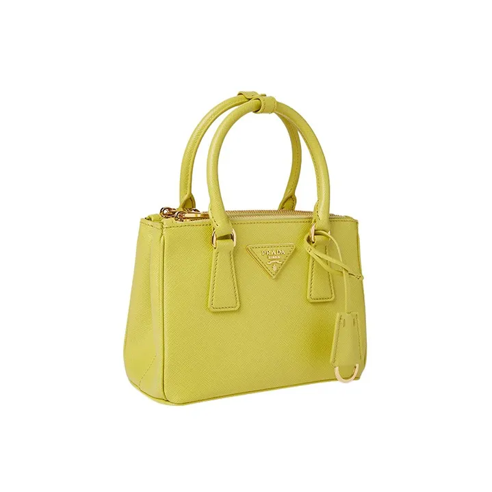 PRADA Galleria Killer Bag Leather Shoulder Bag, Crossbody Bag, Handbag Women's Yellow-1