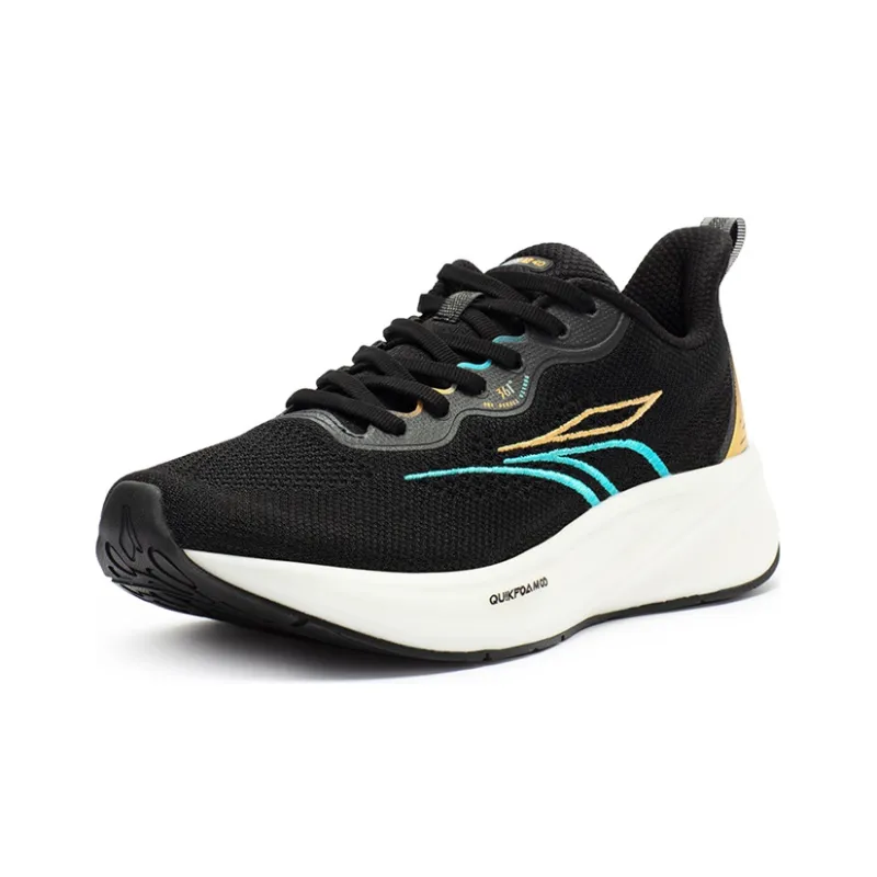 361° QU!KFOAM Cushioned Wear Resistant Breathable Low Top Training Running Shoes Men's Obsidian Black-1