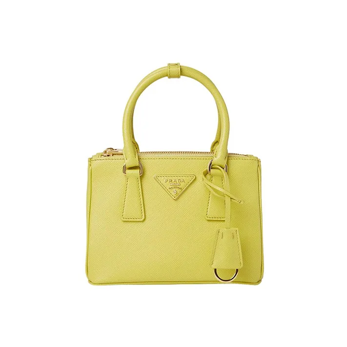 PRADA Galleria Killer Bag Leather Shoulder Bag, Crossbody Bag, Handbag Women's Yellow-0