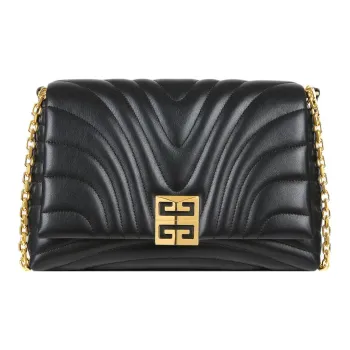 GIVENCHY 4G Calfskin Shoulder Bag Crossbody Bag Medium Size Women's Black