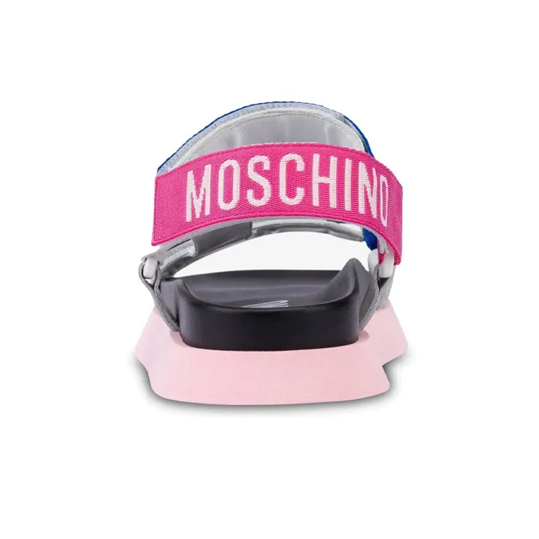 MOSCHINO Strap Sandals Women's White Blue Black-4