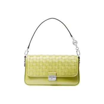 MICHAEL KORS Bradshaw Leather Handbag Small Size Women's Yellow Cream