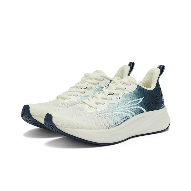 361° QU!KFOAM Durable Breathable Low Top Running Shoes Men's White Blue-2