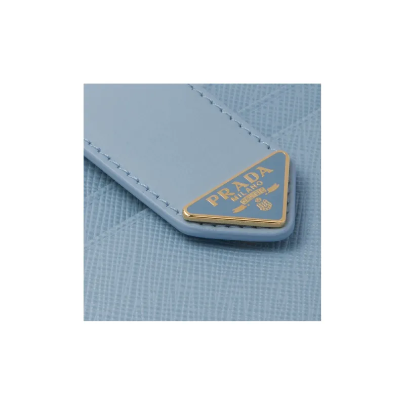 PRADA Saffiano Leather Wallet Small Size Women's Blue-4