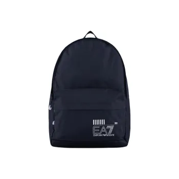 EMPORIO ARMANI Polyester Backpack Medium Size Unisex Marine Blue White
