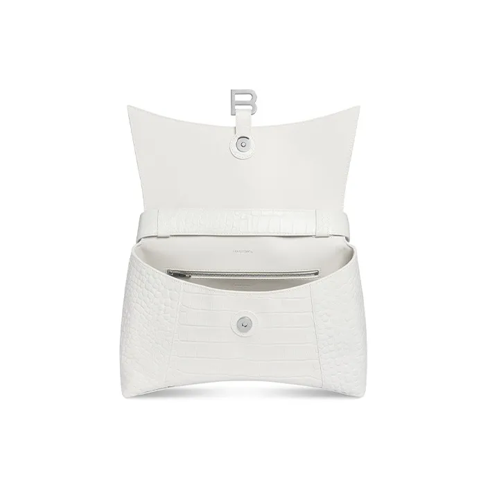 Balenciaga Downtown Cow Leather Handbag Shoulder Bag Women's White-5
