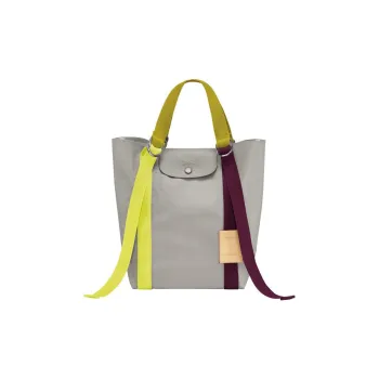 LONGCHAMP Le Pliage Re-play Canvas With Leather Trim One Shoulder Canvas Bag Handbag Women's Gray