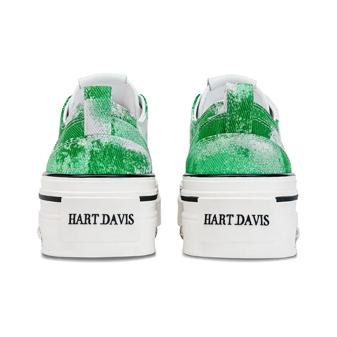 HART DAVIS A.C. Lows Green Stylish Skateboarding Shoes Women's White Green-4