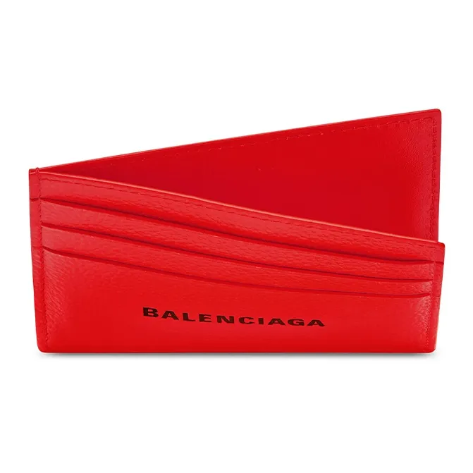 Balenciaga Grain Calfskin Card Holder Card Holder Men's Red-2