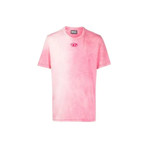 DIESEL OVAL-D Series T-Shirts Men Pink