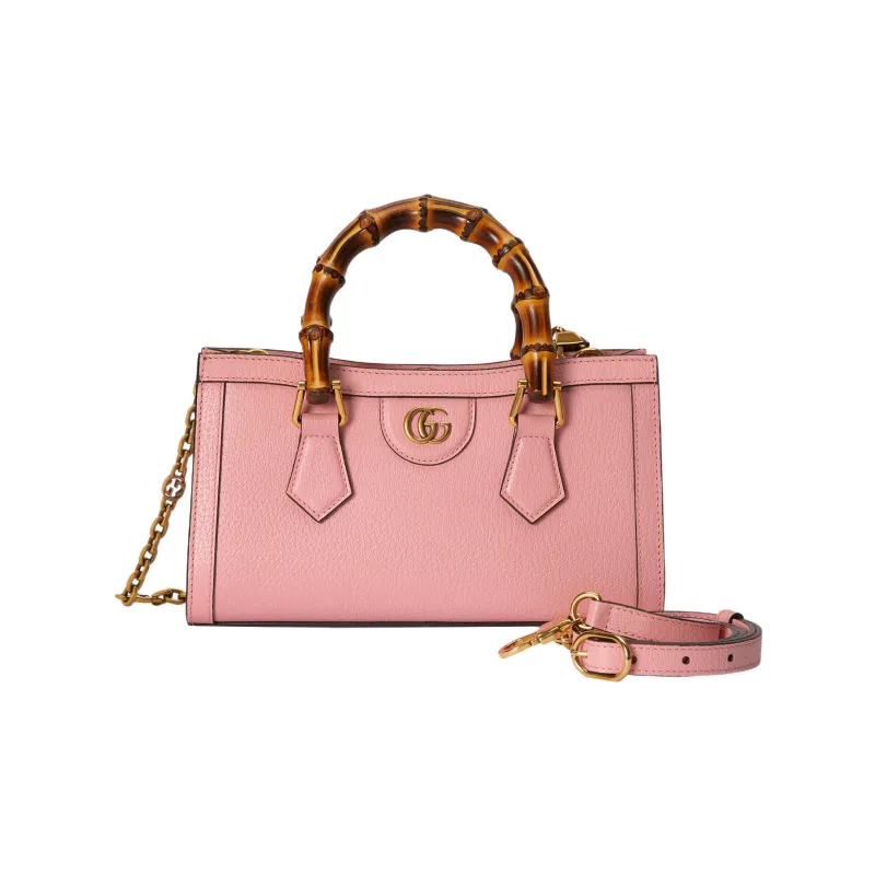 GUCCI Diana Leather Portable Crossbody Bag Shoulder Bag Small Size Women's Pink-1