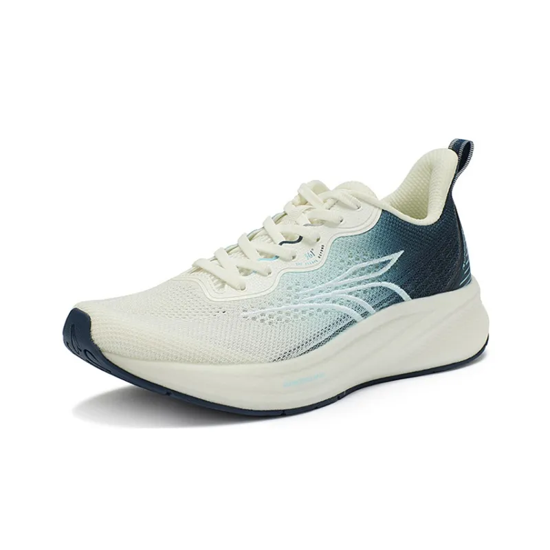 361° QU!KFOAM Durable Breathable Low Top Running Shoes Men's White Blue-1