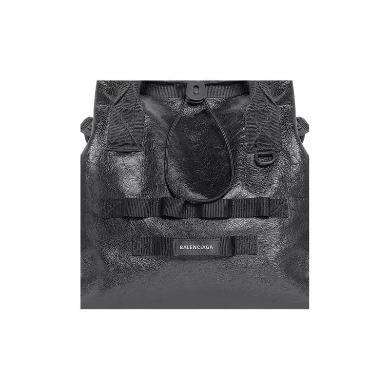 Balenciaga Army Fine Grained Sheepskin Tote Bag Shopping Bag Handbag Shoulder Bag Men's Dark Gray-5