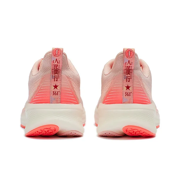 361° QU!KFOAM Cushioning Breathable Wear Resistant Slip Resistant Low Top Running Shoes Men's Soft Peach Pink-3