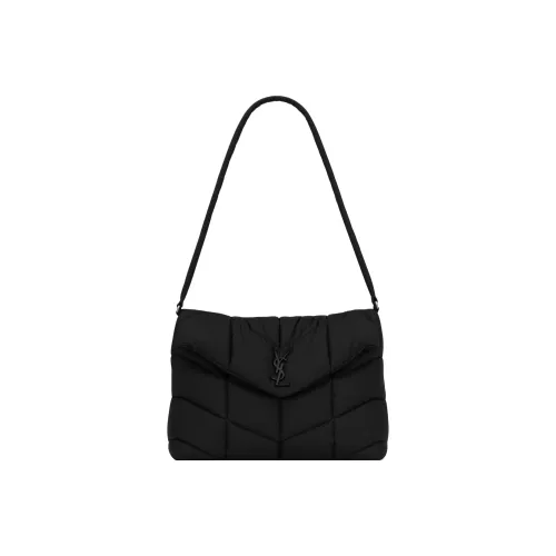 SAINT LAURENT Fabric Messenger Bag Handbag Shoulder Bag Women's Black