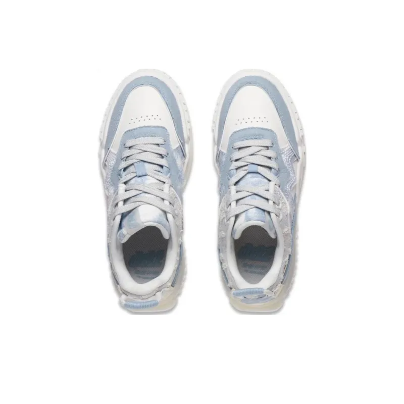 LiNing 001 Unblock Tannin Durable Breathable Low Top Skateboard Shoes Women's Blue White-3