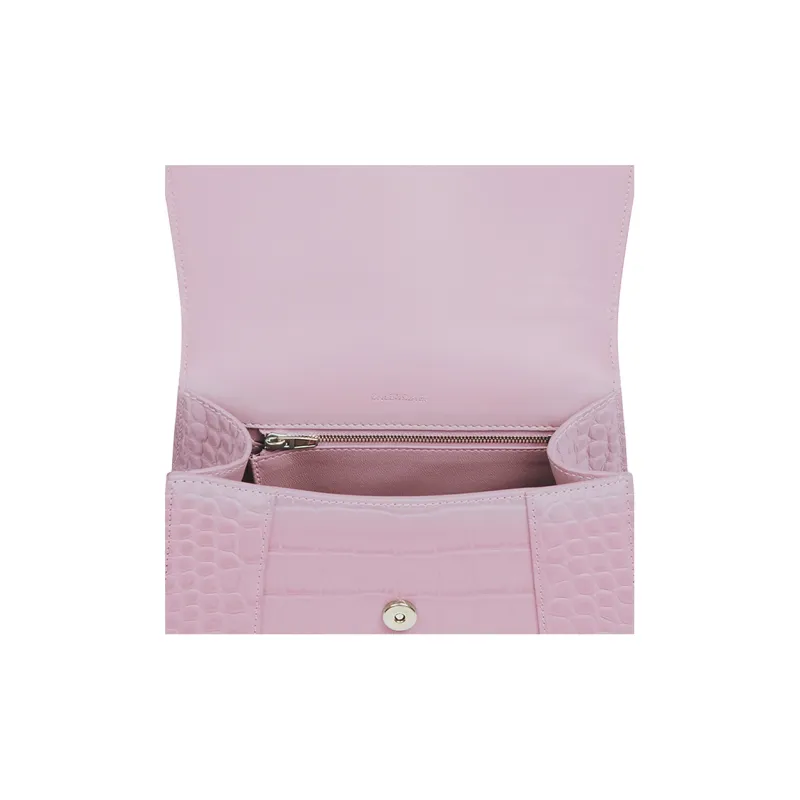 Balenciaga Hourglass Cow Leather Hourglass Bag Shoulder Bag Crossbody Bag Handbag Small Size Women's Pink-5