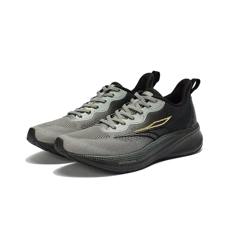 361° Q BOOM Technology Durable Breathable Low Top Running Shoes Men's Invisible Gray-2