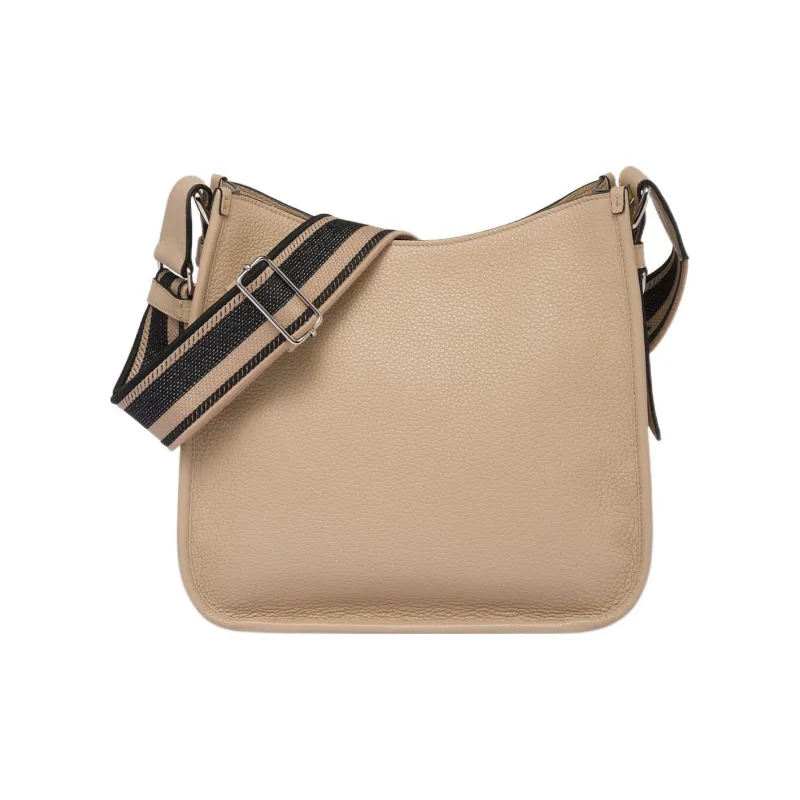 PRADA Leather Hobo Bag Crossbody Bag Shoulder Bag Women's Khaki-1