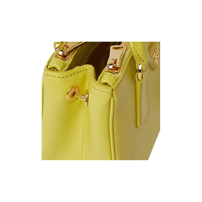 PRADA Galleria Killer Bag Leather Shoulder Bag, Crossbody Bag, Handbag Women's Yellow-5