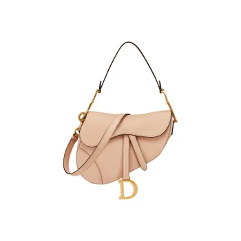 DIOR Saddle Grained Calfskin Saddle Bag Shoulder Bag Crossbody Bag Handbag Women's Sand Pink