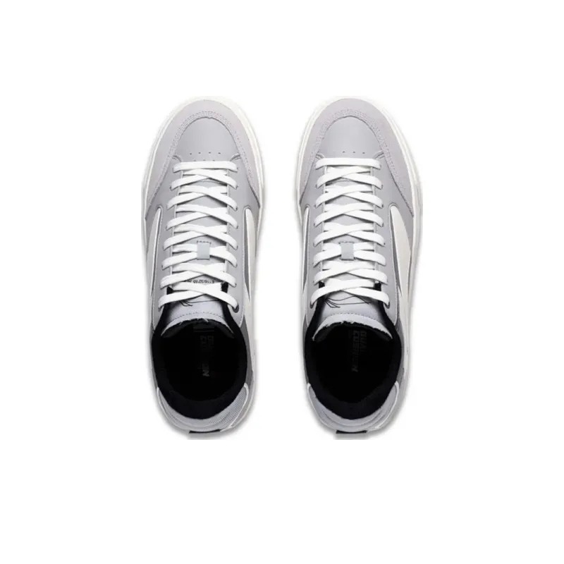 LiNing Wei Wu 180 LO Abrasion Resistant Breathable Low Top Skateboard Shoes Men's Gray White-3