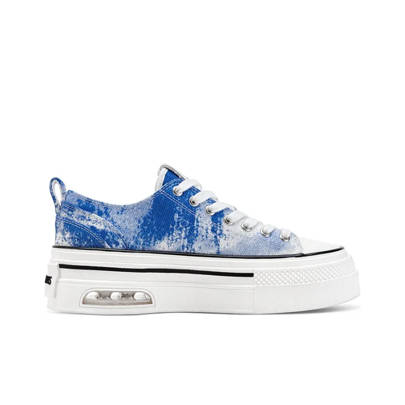 HART DAVIS Lows Blue Stylish Skateboarding Shoes Women's White Blue-1